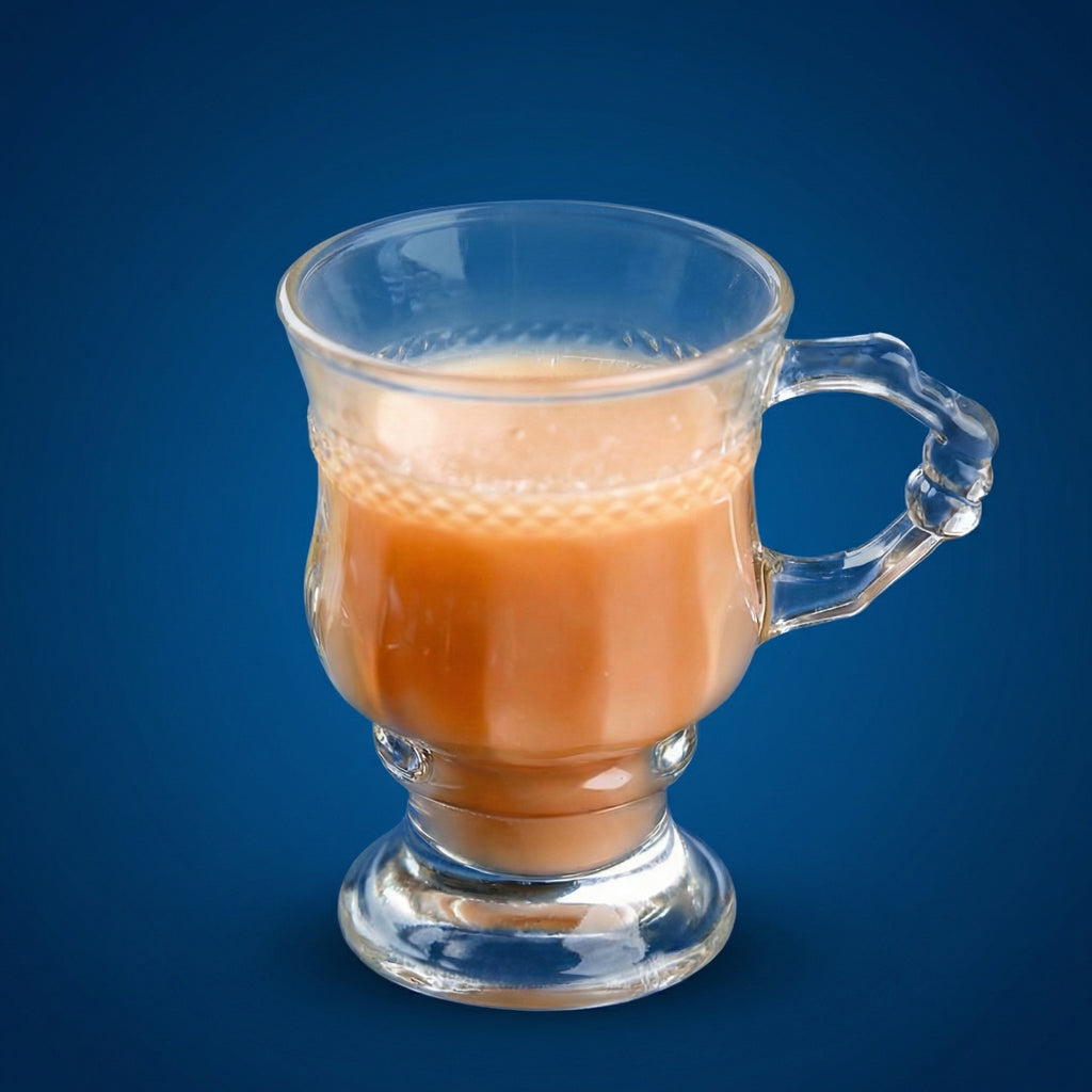 Vintage Amber Glass Pedestal Mug with Handle